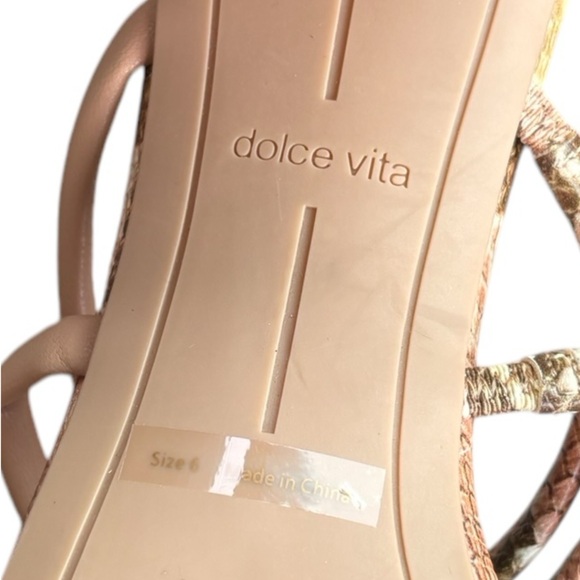 Dolce Vita Snake Print Parris Stella Block Heeled Sandals - Picture 6 of 8